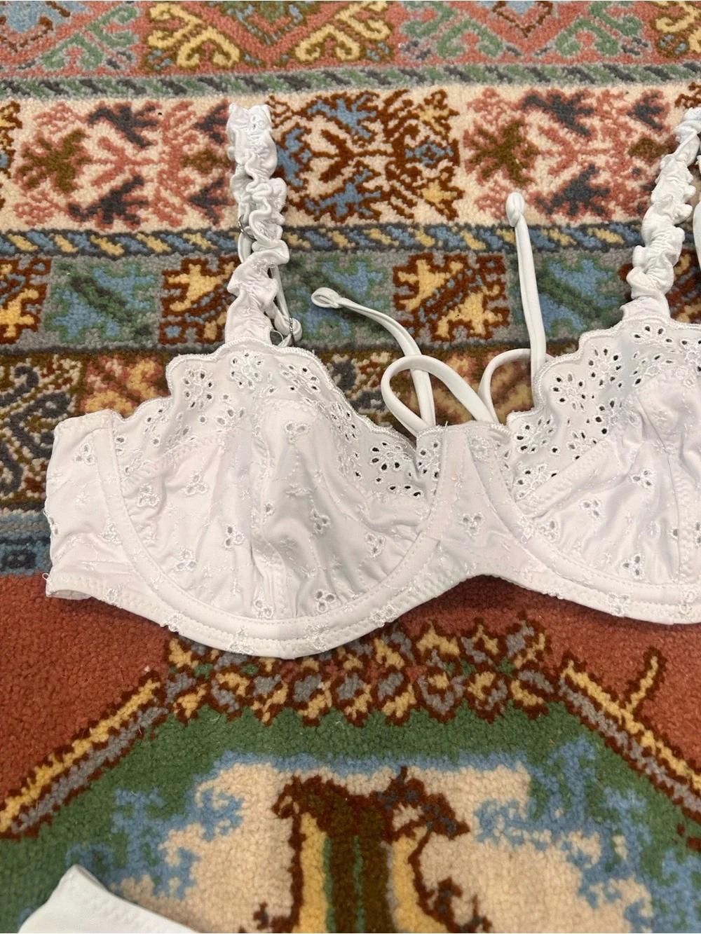 Frankie’s bikinis White Eyelet Bikini Set